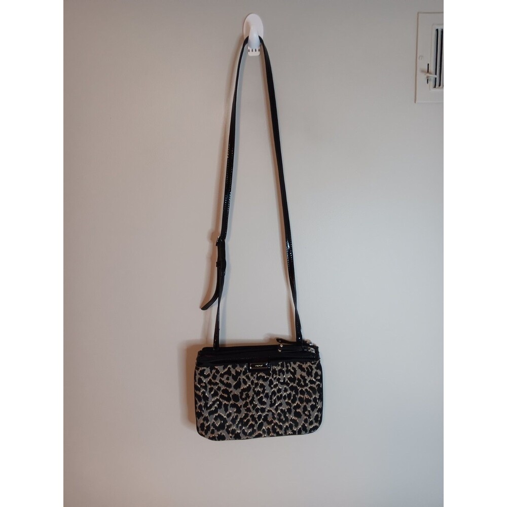 Nine West Animal Print Shoulder Bag Black / Gold Y2K Indie Sleaze